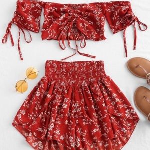 super cute crop top & shorts set